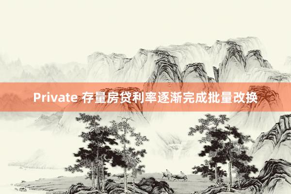 Private 存量房贷利率逐渐完成批量改换