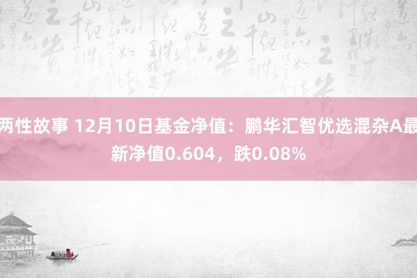 两性故事 12月10日基金净值：鹏华汇智优选混杂A最新净值0.604，跌0.08%