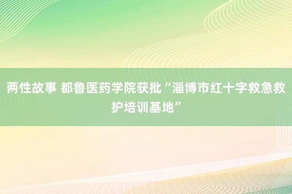 两性故事 都鲁医药学院获批“淄博市红十字救急救护培训基地”