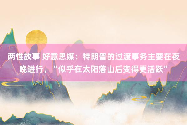 两性故事 好意思媒：特朗普的过渡事务主要在夜晚进行，“似乎在太阳落山后变得更活跃”