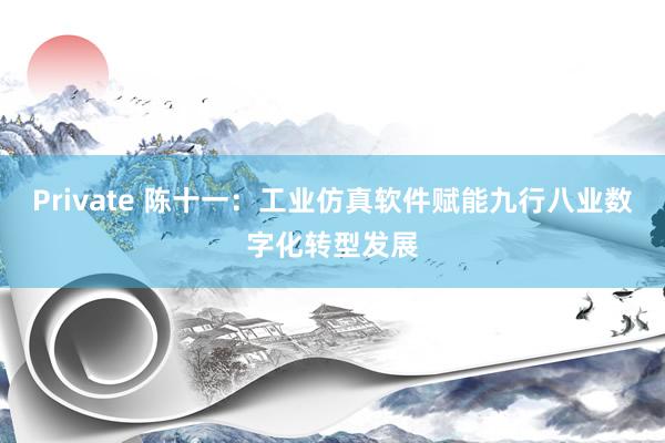 Private 陈十一：工业仿真软件赋能九行八业数字化转型发展