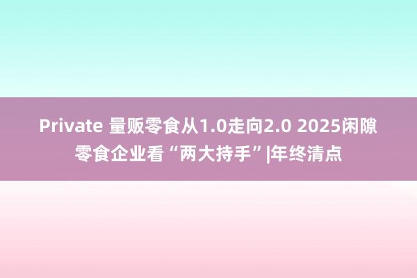 Private 量贩零食从1.0走向2.0 2025闲隙零食企业看“两大持手”|年终清点