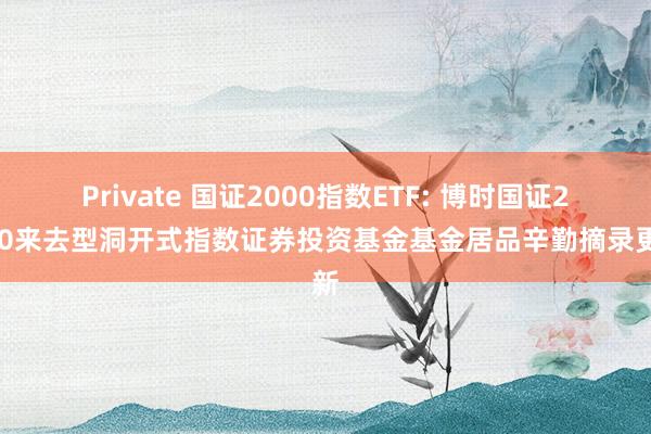 Private 国证2000指数ETF: 博时国证2000来去型洞开式指数证券投资基金基金居品辛勤摘录更新