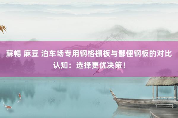 蘇暢 麻豆 泊车场专用钢格栅板与鄙俚钢板的对比认知：选择更优决策！