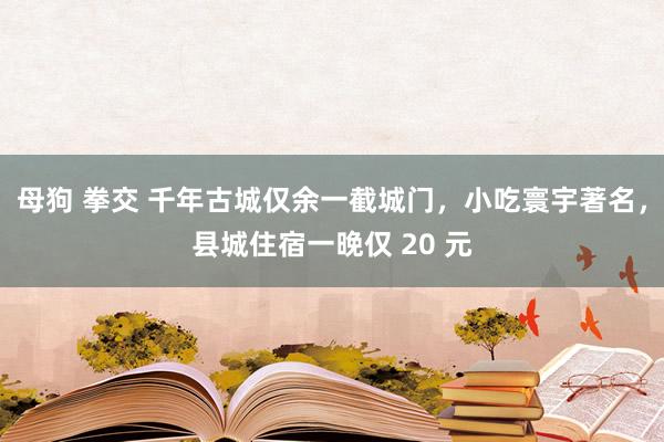 母狗 拳交 千年古城仅余一截城门，小吃寰宇著名，县城住宿一晚仅 20 元