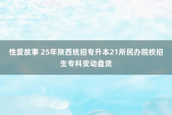 性爱故事 25年陕西统招专升本21所民办院校招生专科变动盘货