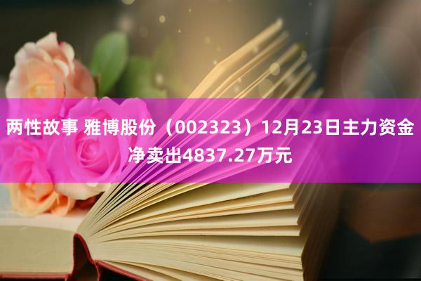两性故事 雅博股份（002323）12月23日主力资金净卖出4837.27万元