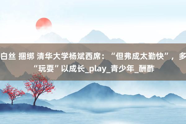 白丝 捆绑 清华大学杨斌西席：“但弗成太勤快”，多“玩耍”以成长_play_青少年_酬酢