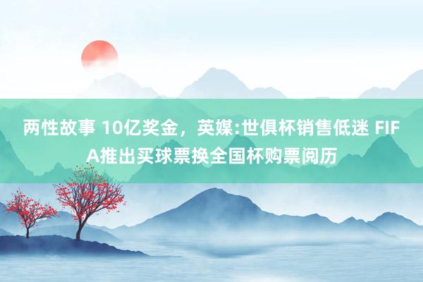 两性故事 10亿奖金，英媒:世俱杯销售低迷 FIFA推出买球票换全国杯购票阅历
