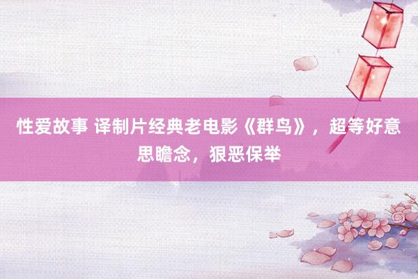 性爱故事 译制片经典老电影《群鸟》，超等好意思瞻念，狠恶保举