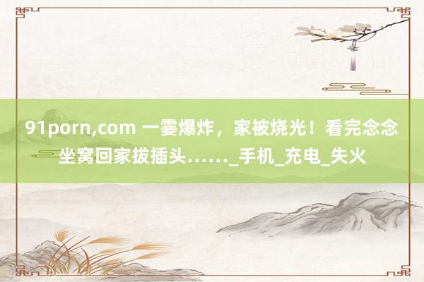 91porn，com 一霎爆炸，家被烧光！看完念念坐窝回家拔插头……_手机_充电_失火