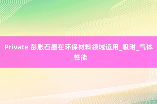 Private 彭胀石墨在环保材料领域运用_吸附_气体_性能
